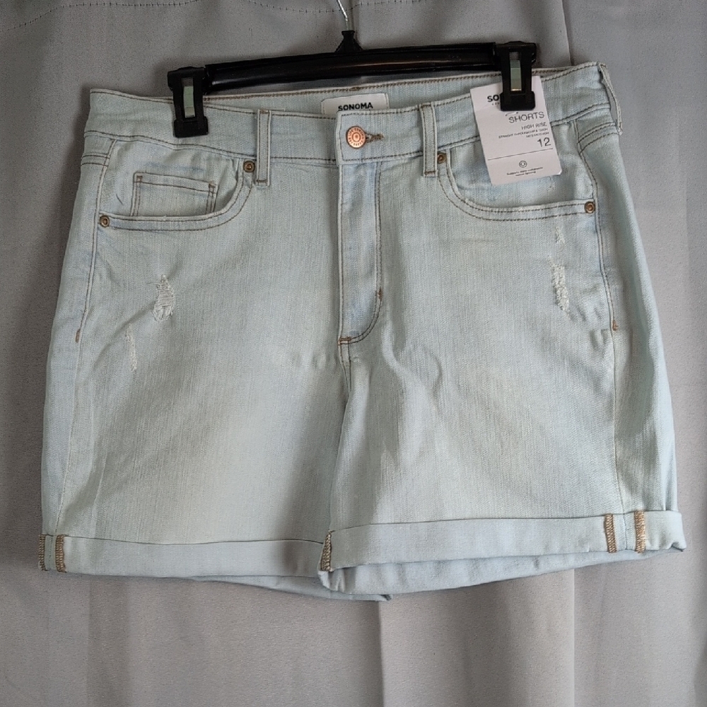 Sonoma Blue Jean Shorts with Distressed Look